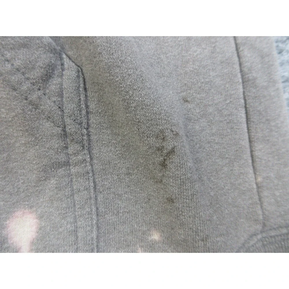 The North Face Hoodie Mens Medium Gray Bleach Dye Fleece Pullover Sweatshirt